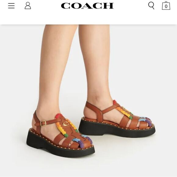 Coach Vivienne Sandal With Rainbow Crochet - Picture 1 of 9